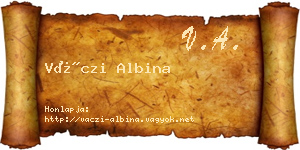 Váczi Albina névjegykártya